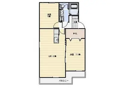 メゾン・ド・フール2(2LDK/2階)の間取り写真