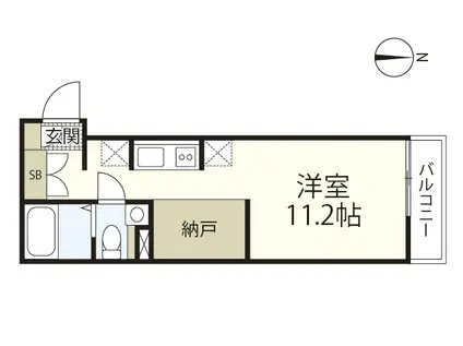 COLLINA白石(ワンルーム/2階)の間取り写真