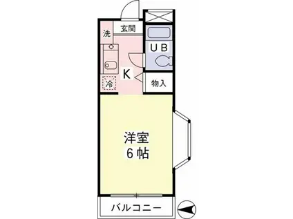 オークガーデン府中(1K/2階)の間取り写真