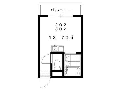 ペーパームーン長野東(ワンルーム/4階)の間取り写真