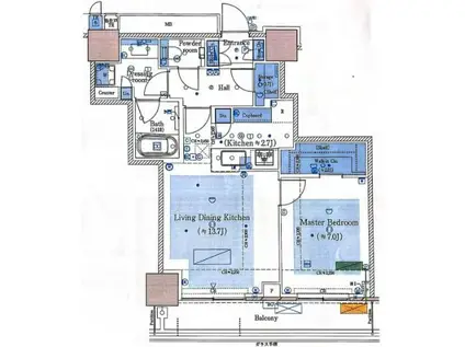 MID TOWER GRAND(1LDK/27階)の間取り写真