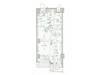 スカーラ中野新井(1LDK/3階)の間取り写真