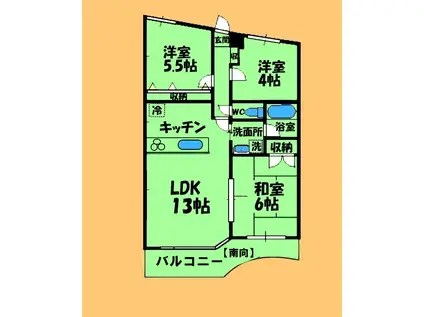 モンシャトー5(3LDK/2階)の間取り写真