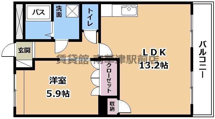 パラシオン八王子(1LDK/2階)の間取り写真