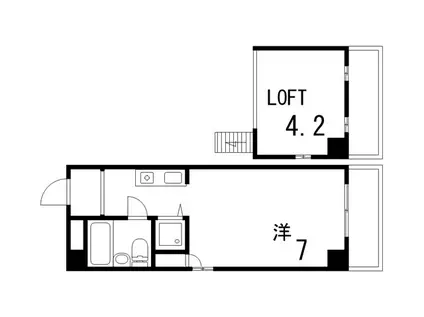 メインステージ芦屋茶屋之町(1K/4階)の間取り写真