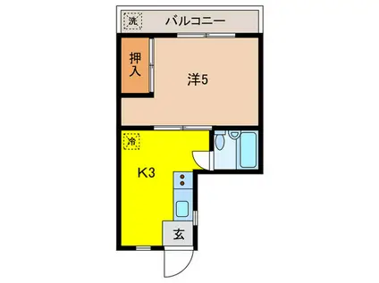 大道ビル(1K/3階)の間取り写真