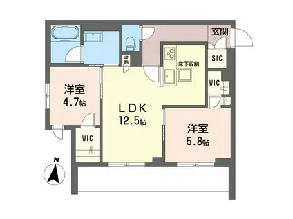 リラフォート(2LDK/1階)の間取り写真