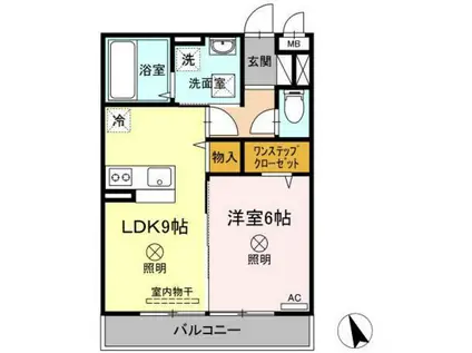 セジュール西川原(1LDK/3階)の間取り写真