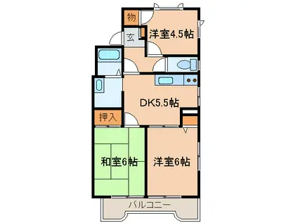 セフィラ B(3DK/1階)の間取り写真