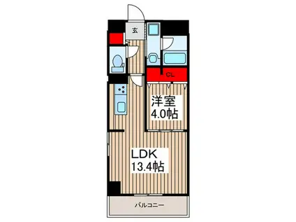 BELAIR川口元郷(1LDK/4階)の間取り写真