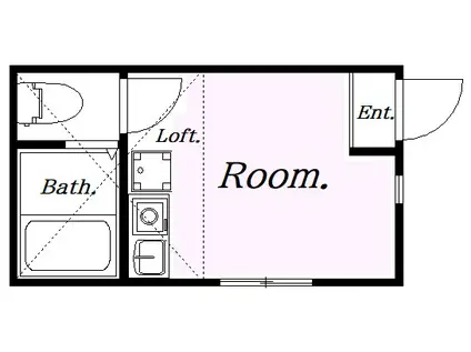 ユナイト上大岡パルフェット(ワンルーム/2階)の間取り写真