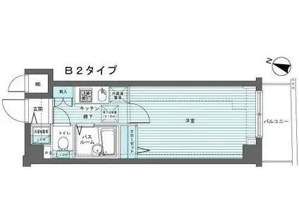 フェニックス板橋本町(1K/4階)の間取り写真