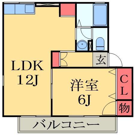 サンボナールJ(1LDK/2階)の間取り写真