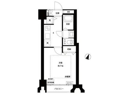 ハイツ本町(1K/3階)の間取り写真