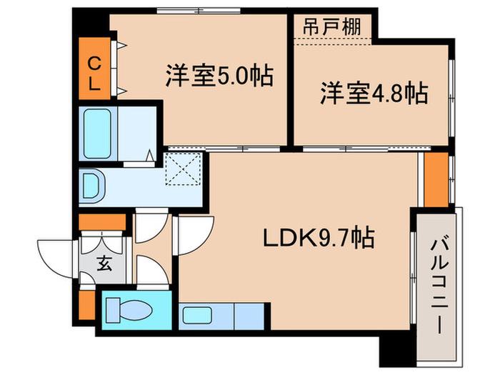 カサトレスベレーザ(2LDK/3階)の間取り写真