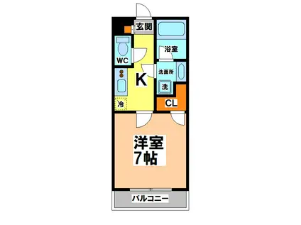 三鷹台第二エミネンス(1K/1階)の間取り写真