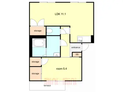 メゾンウエスト(1LDK/1階)の間取り写真