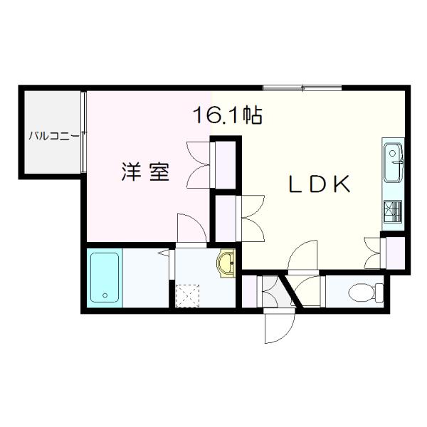 ラプラスワン(ワンルーム/3階)の間取り写真