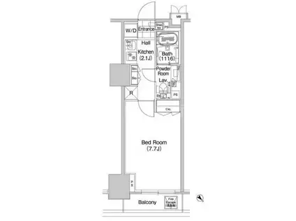 コンフォリア蒲田(1K/11階)の間取り写真