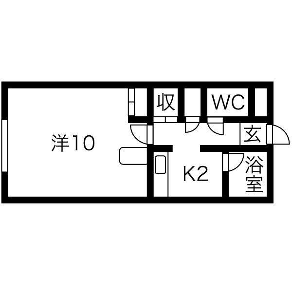 フォーシーズンI(1K/4階)の間取り写真