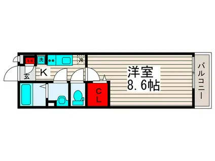 リブリ・フラムドール(1K/3階)の間取り写真