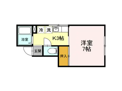 メイユール北都(1K/2階)の間取り写真