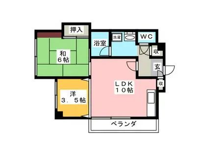 アーバンコート佐藤(2LDK/5階)の間取り写真