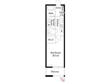 ウィステリア橋本(1K/2階)の間取り写真