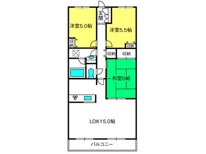サエラ宮原(3LDK/2階)の間取り写真