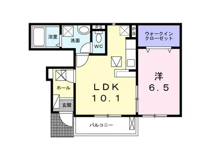 グランディール(1LDK/1階)の間取り写真