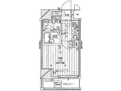 プレール・ドゥーク森下II(1K/8階)の間取り写真