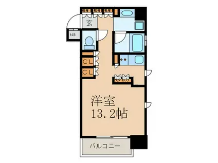 セイル江坂公園(ワンルーム/4階)の間取り写真