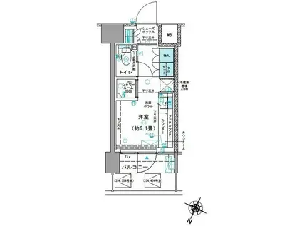 コムレジ赤羽 学生棟(ワンルーム/4階)の間取り写真