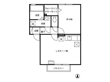 シャトーリーフA/B/C/D(1LDK/1階)の間取り写真
