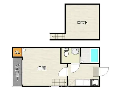 STAGE千代(1K/1階)の間取り写真