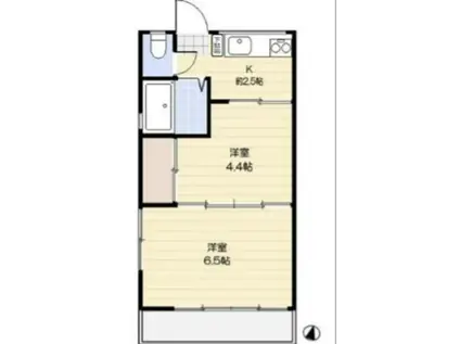 山手ハイツ(2K/2階)の間取り写真