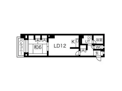 錦ハーモニービル(1LDK/9階)の間取り写真