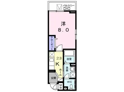 フォーシーズン蓮根(1K/5階)の間取り写真