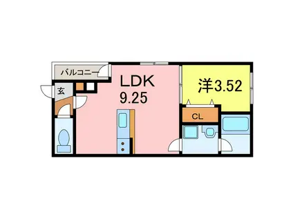 ARVIA知立(1LDK/3階)の間取り写真
