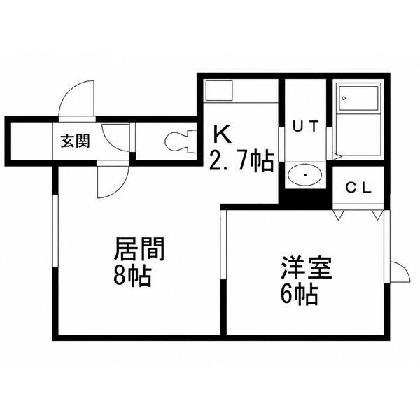 ハイエスト中谷(1LDK/2階)の間取り写真