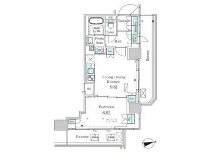 パークアクシス大塚ステーションゲートタワー(1LDK/14階)の間取り写真