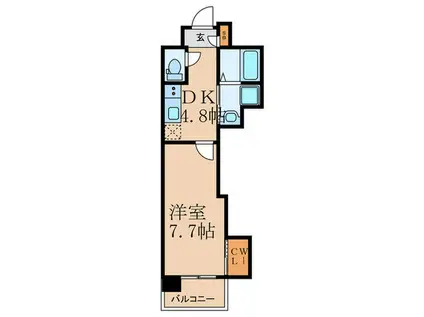 アベニール幸(1DK/10階)の間取り写真