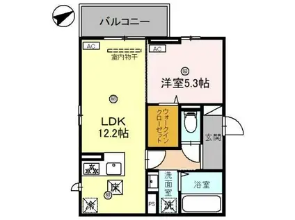 LA・FELICE(1LDK/1階)の間取り写真