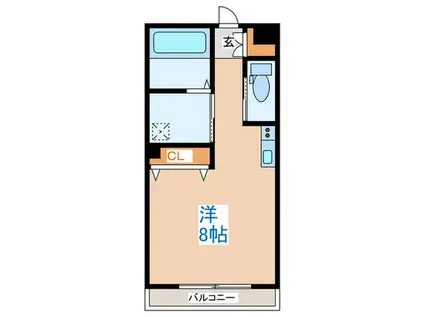 第5宏友ハイツ(ワンルーム/2階)の間取り写真