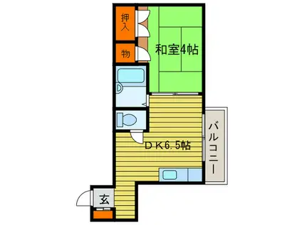 クラークハイツ(1DK/2階)の間取り写真