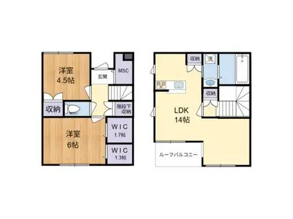 メゾン・ドール・エ・ベール(2LDK/1階)の間取り写真