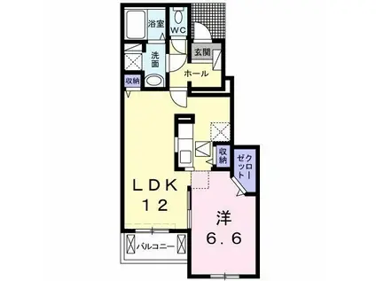 グラン・レジデンスI(1LDK/1階)の間取り写真