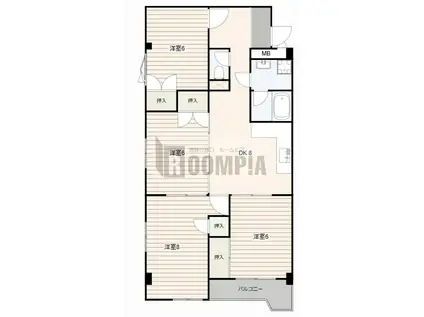 エステート23(4DK/6階)の間取り写真