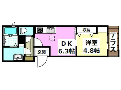 シャーメゾン敦(1DK/1階)の間取り写真