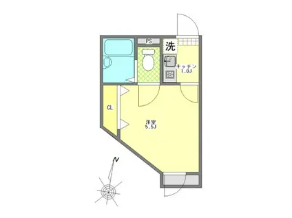 フォレストテラス扇大橋(1K/2階)の間取り写真